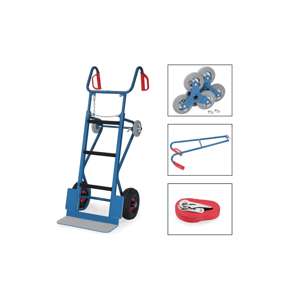 Fetra Diable pour appareils complet avec roues gonflables, capacité de charge 400 kg, LxH 700 x 1300 mm