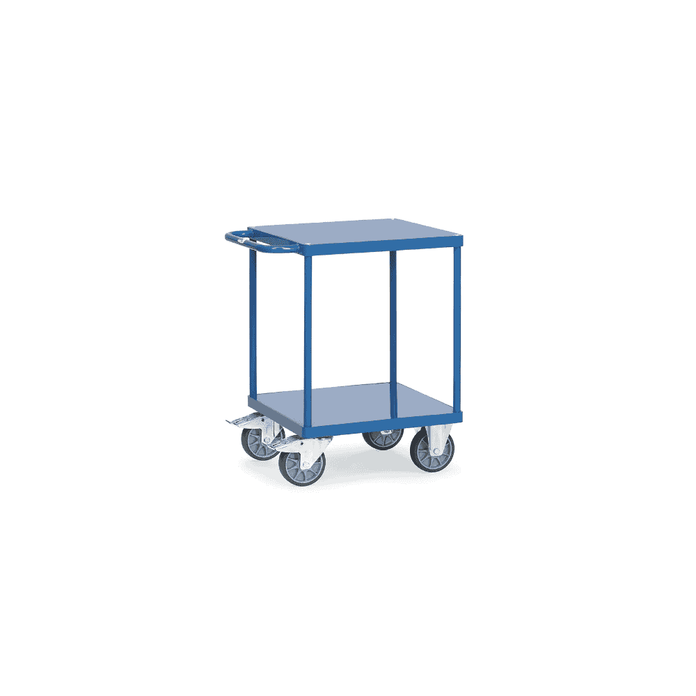 Chariot à plateaux en tôle d'acier, capacité de charge totale 500 kg, 737 x 609 x 860 mm