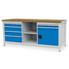 Bedrunka+Hirth établi en caisson, R 24-24, 6 tiroirs et 1 porte battante, l x p 2000 x 750 mm