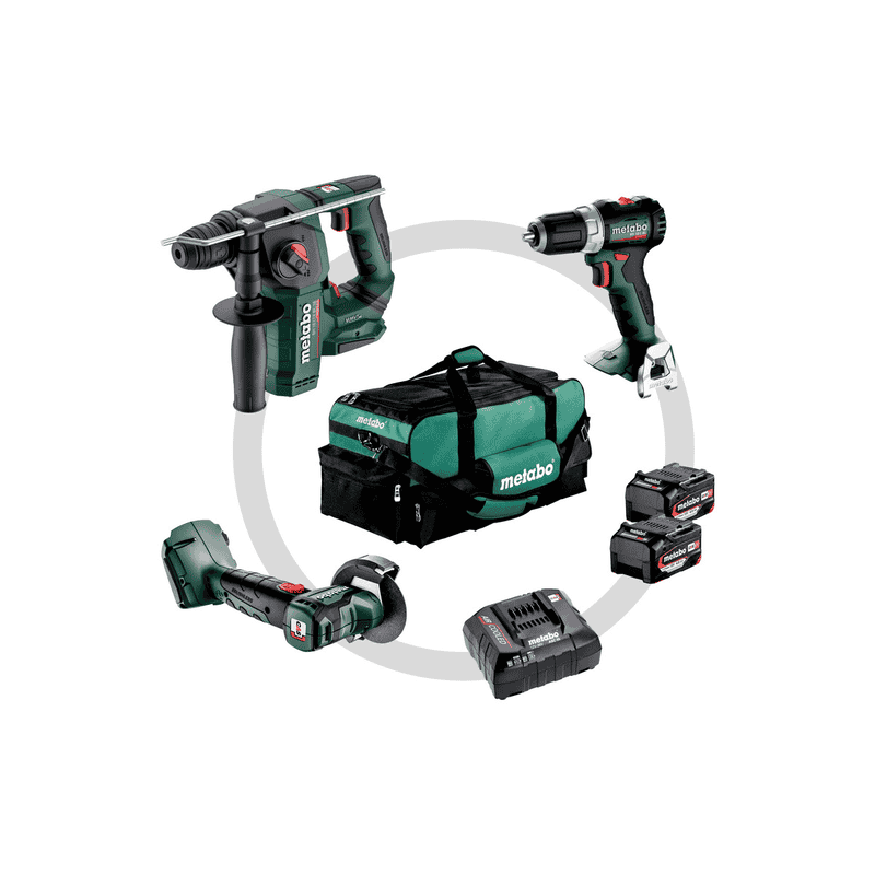 Metabo Combo Set 3.1.1, 18 V Akku-Maschinen im Set mit 2x Li-Power Akkus 4.0 Ah