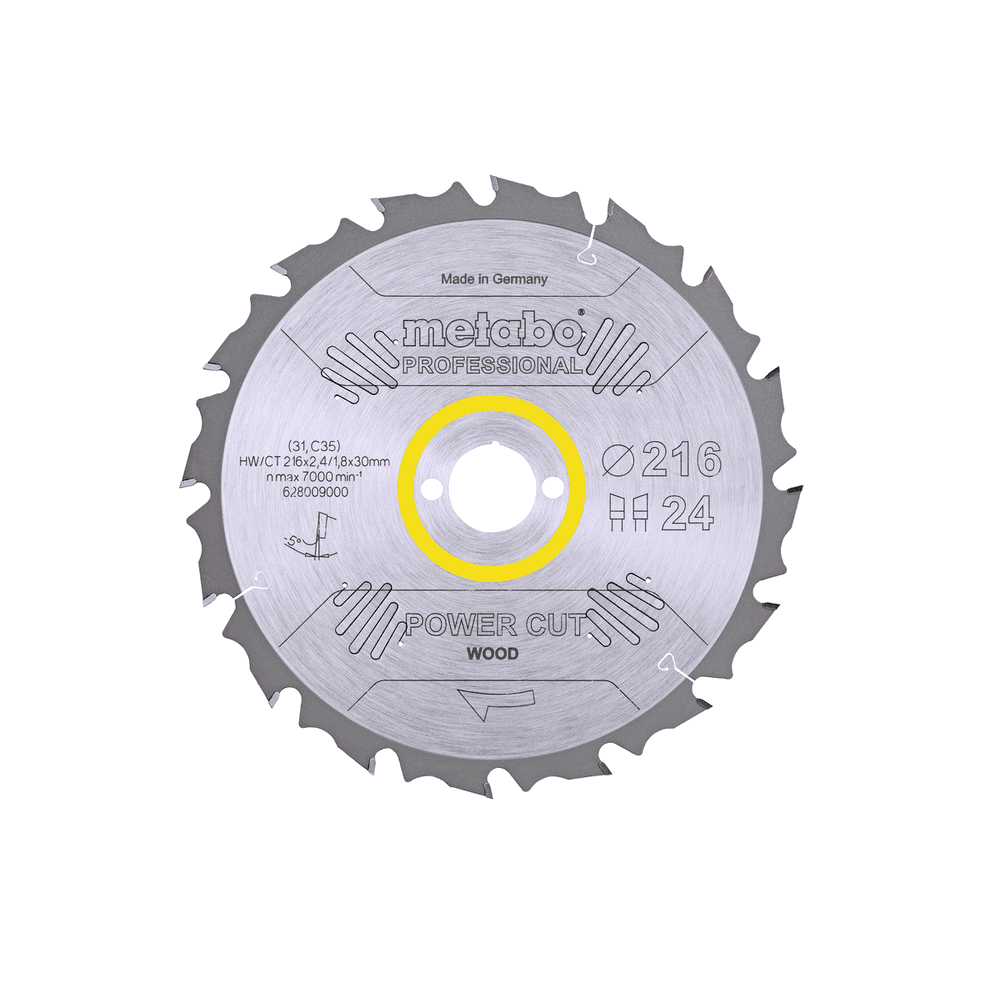 Metabo Kreissägeblatt "Power Cut Wood - Professional" 216 x 30 mm, Z24, WZ, 5° negativ