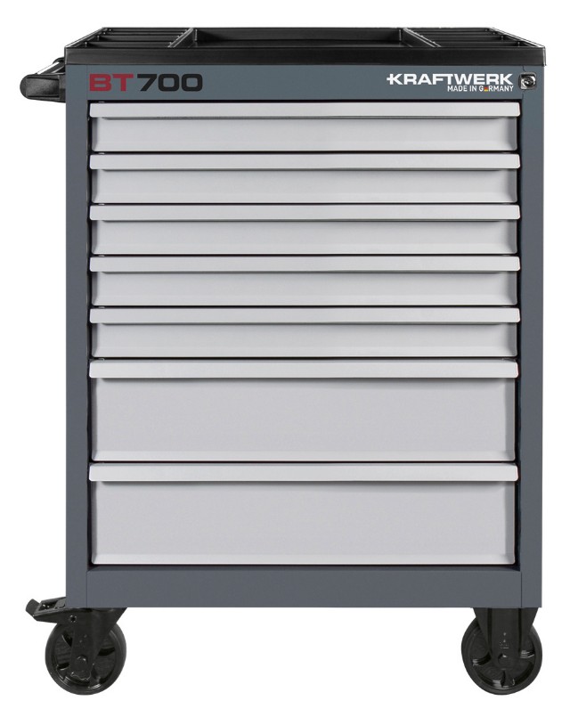 KRAFTWERK BT LINE Werkstattwagen BT700 7 Schubladen mit PB, inkl. Werkzeug, 198-teilig, BxTxH 719 x 474 x 1000 mm