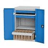 Bedrunka+Hirth d'atelier à portes battantes, R 24-16, avec 2 x tiroirs, 1 x étagère, 1 x cadre pour dossiers suspendus, 680 x 500 x 1019 mm