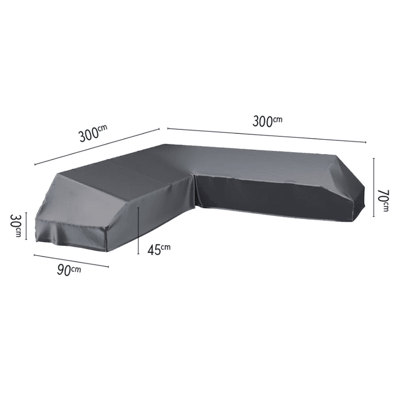 Platinum AeroCover Housse de protection Lounge en forme de L, L x L x H 3000 x 900 x 700 mm