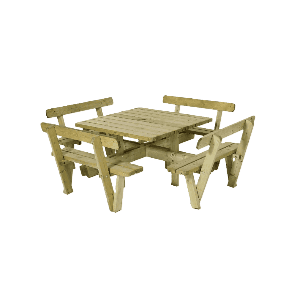 PLUS Combi-Meuble de jardin, imprégné sous pression, quadrangulaire, 2370 x 2370 x 720 / 840 mm
