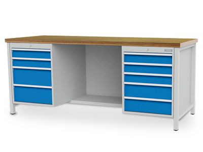 Bedrunka+Hirth Kastenwerkbank, R 18-24, 9 Schubladen, BxT 2000 x 750 mm