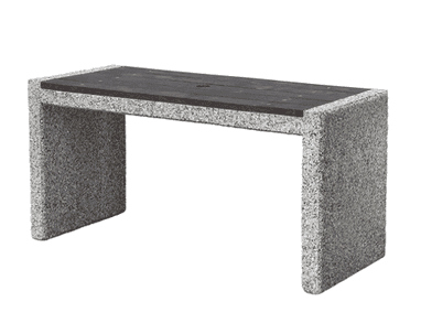 Betontisch mit Beplankung in Holzoptik, 1590 x 650 x 800 mm