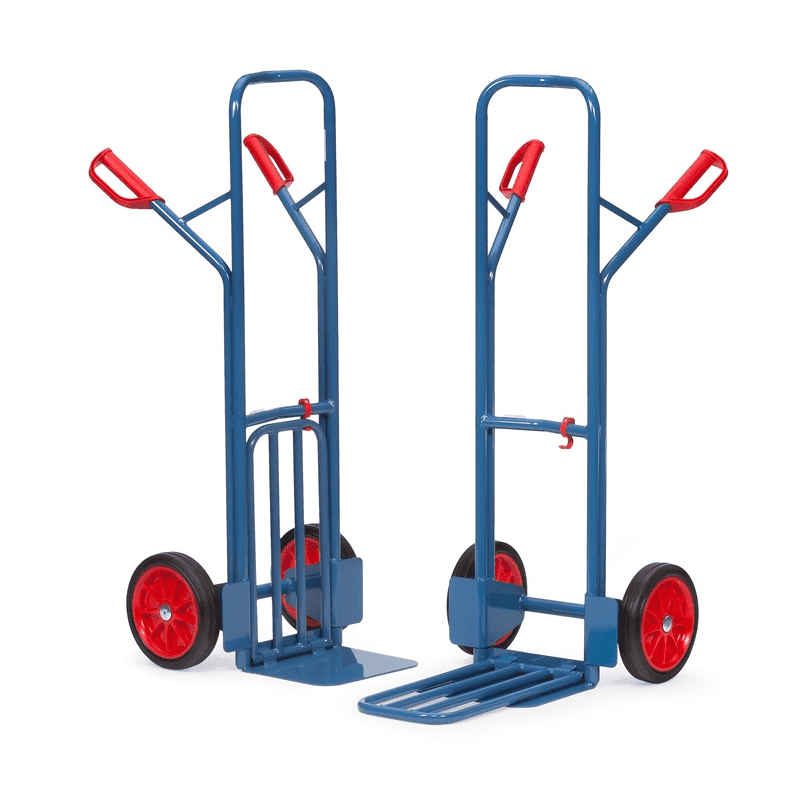 Fetra Diable pour colis 300 kg de capacité de charge, hauteur 1300 mm, pelle en tôle d'acier et pliable