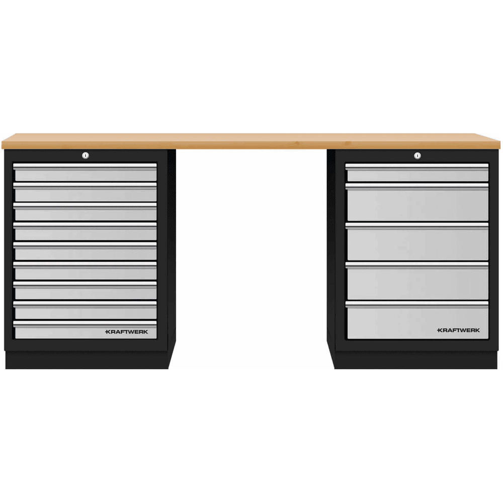KRAFTWERK Établi MOBILIO Combinaison de 2 meubles bas avec 14 tiroirs, disponible en plusieurs versions