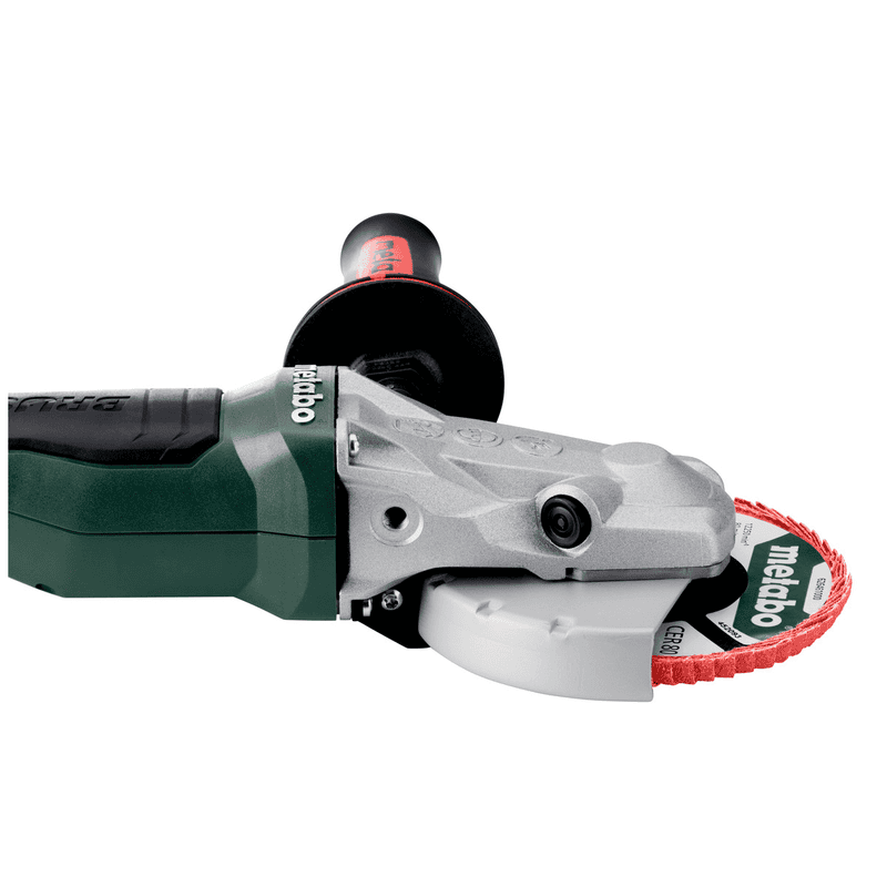 Metabo Akku-Flachkopf-Winkelschleifer WVBF 18 LT BL 11-125 Quick, 18 V (Solo) mit metaBOX 165 L