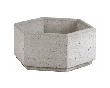 Sechseckiger Blumenbehälter aus Beton