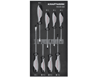KRAFTWERK BASIC LINE EVA Schraubendreher-Einlage, 200 x 400 mm, 8-teilig
