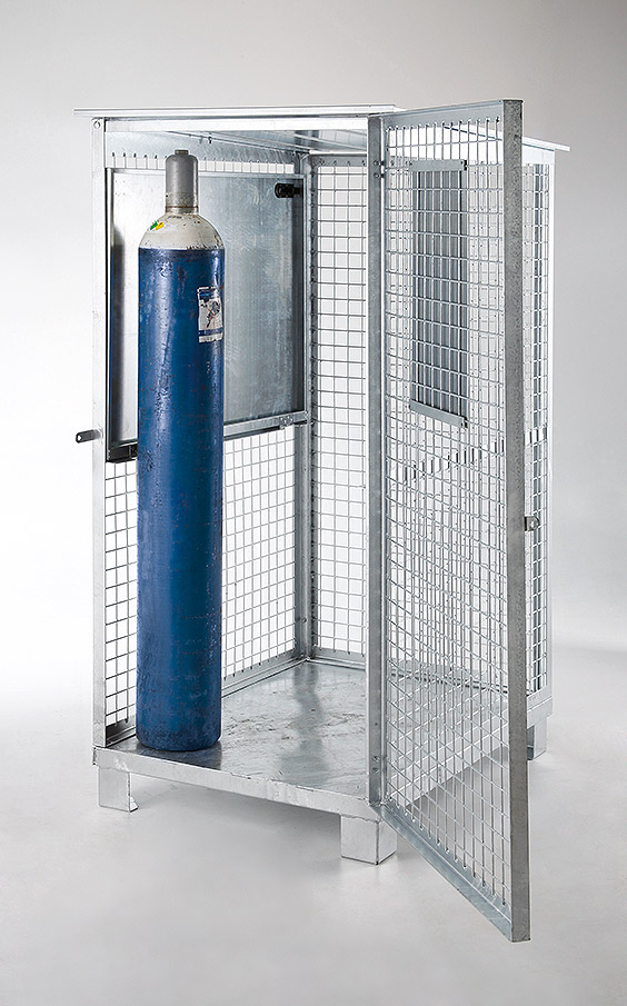 Bereitschaftslager für 6 - 12 Gasflaschen technischer Gase