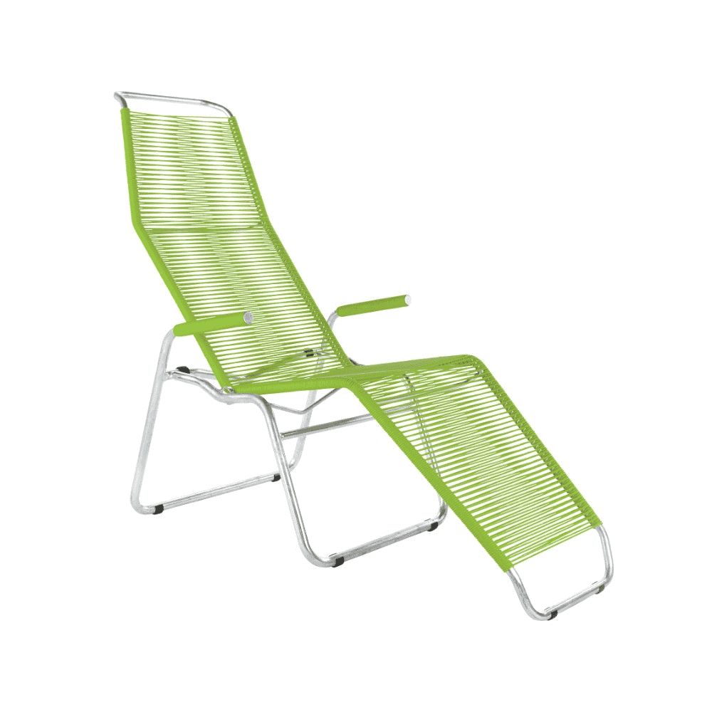 Schaffner Chaise longue spaghetti BRISSAGO, patins avec accoudoirs, empilable