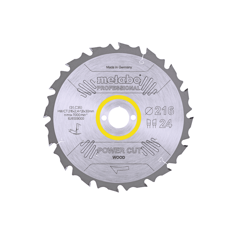 Metabo Kreissägeblatt "Power Cut Wood - Professional" 216 x 30 mm, Z24, WZ, 5° negativ