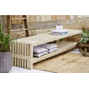 Banc rustique, deux couleurs, deux longueurs, avec ou sans étagère