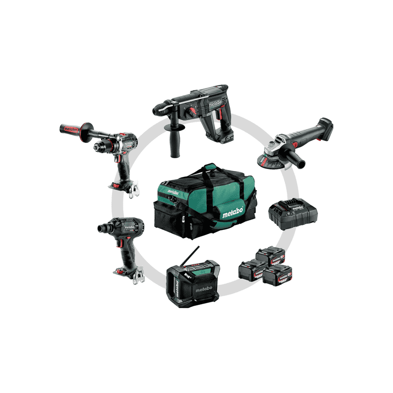 Metabo Combo Set "Bauhandwerk 5.2", 18 V Akku-Maschinen im Set mit 3x Li-Power Akkus 4.0 Ah