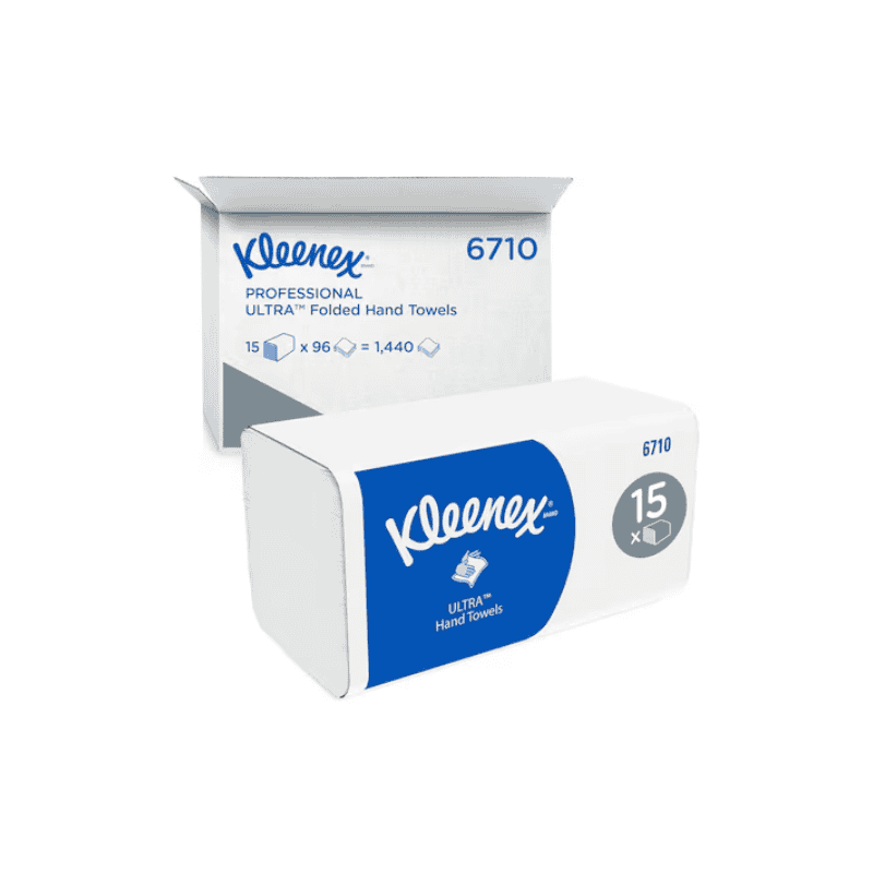 Essuie-mains Kleenex Ultra, 3 plis, pliage en V, paquet de 15 x 96 pièces