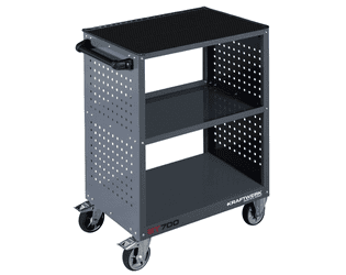 KRAFTWERK Service Wagen BT700 mit Gummimatte, leer, BxTxH 719 x 474 x 1000 mm
