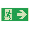 Rettungszeichen Notausgang / Rettungsweg, Selbstklebefolie, 300 x 150 mm,  in diversen Ausführungen