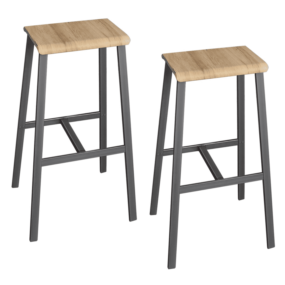 Tabouret de bar Loris avec repose-pieds, lot de 2, design industriel, 640 x 390 x 770 mm, en 2 couleurs