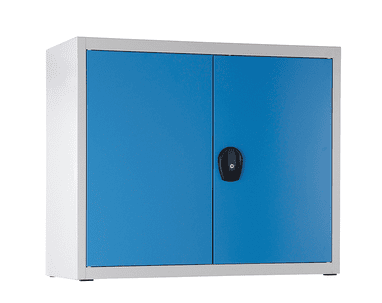 Niedriger Magazinschrank mit 34 Sichtlagerkästen
