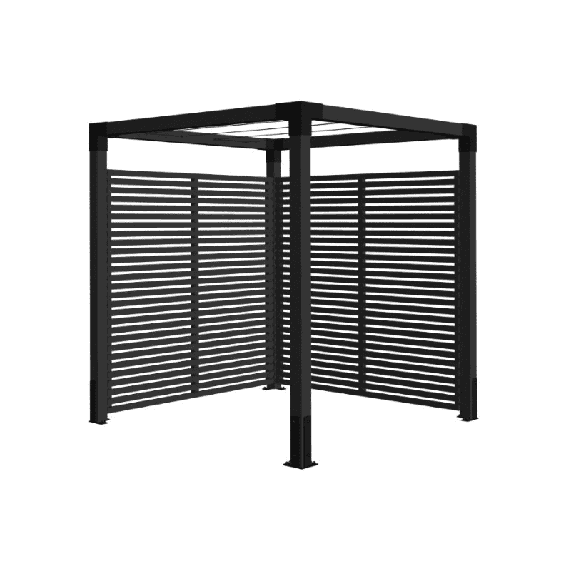 PLUS Pergola Daylife aus Holz, Schwarz RAL 9005, Modell 5, BxTxH 1980 x 1980 x 2180 mm