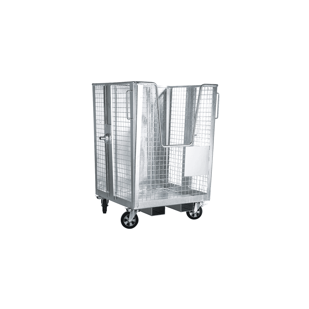 Conteneur grillagé sur roues, pour la collecte de déchets, 1375 x 1075 x 1642 mm, 1670 litres