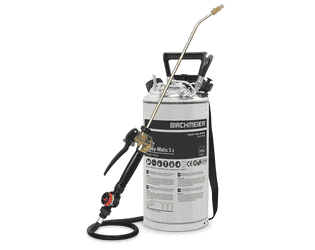 Birchmeier Druckspeicher-Sprühgerät Spray-Matic 5 S, für Bauprofis, mit Handpumpe und Pressluftanschluss, Füllmenge 5 l