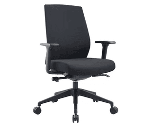 Chaise de bureau Phoenix avec accoudoirs, mécanisme synchrone automatique, noir, réglable en hauteur