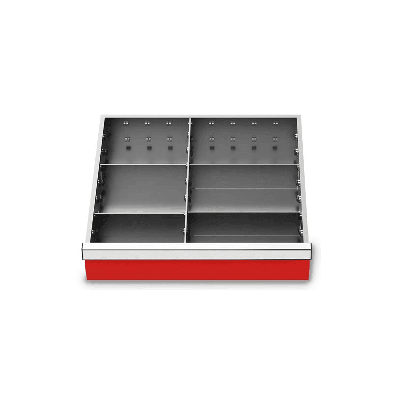Metalleinteilung Set 5-teilig, R 18-16, Schubladennutzmass 450 x 400 mm, in 4 Blendenhöhen