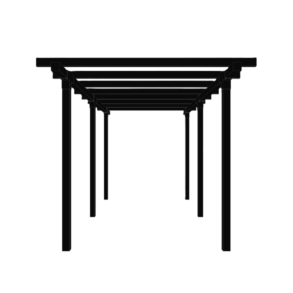 PLUS Pergola double, noir RAL 9005, modèle 2, L x P x H 4760 x 2380 x 2260 mm