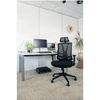Chaise de bureau Orion I avec accoudoirs et dossier en maille, réglable en hauteur, noir