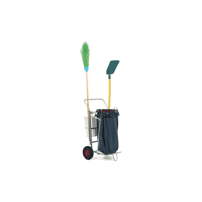 Chariot de nettoyage pour la manipulation pratique des sacs à déchets plastiques - 120 litres