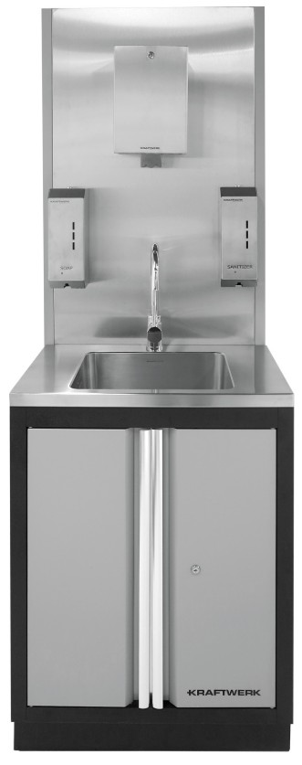 KRAFTWERK SANITORY Unterschrank mit Edelstahlspüle, BxTxH 680 x 615 x 1962 mm