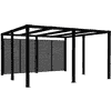 PLUS Pergola Cubic avec clôture Tokyo, noir RAL 9005, L x P x H 3870 x 3870 x 2170 mm