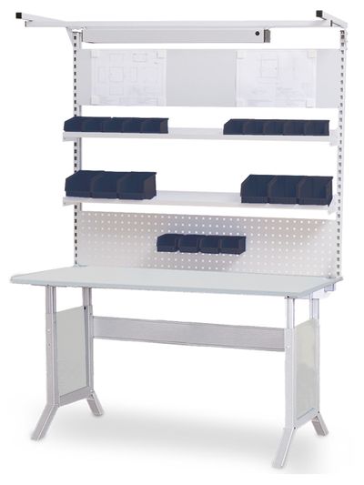 Bedrunka+Hirth ESD-Tisch workline mit Multi-Wand-Aufbau, RAL 7035 / RAL 7035