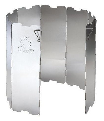 Faltbarer Camping Windschutz aus Stahl, LxB 215 x 660 mm, Flammenschutz für Outdoor Kocher