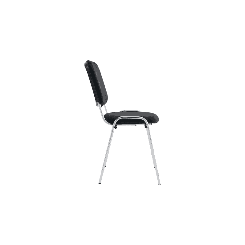 Chaise visiteur Arws C20 en tissu avec piètement chromé, empilable, noir