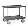 Fetra ESD-Tischwagen mit Stahlblech-Wannen bis 600 kg, rechteckige Ladefläche, elektrisch leitfähige Ausführung