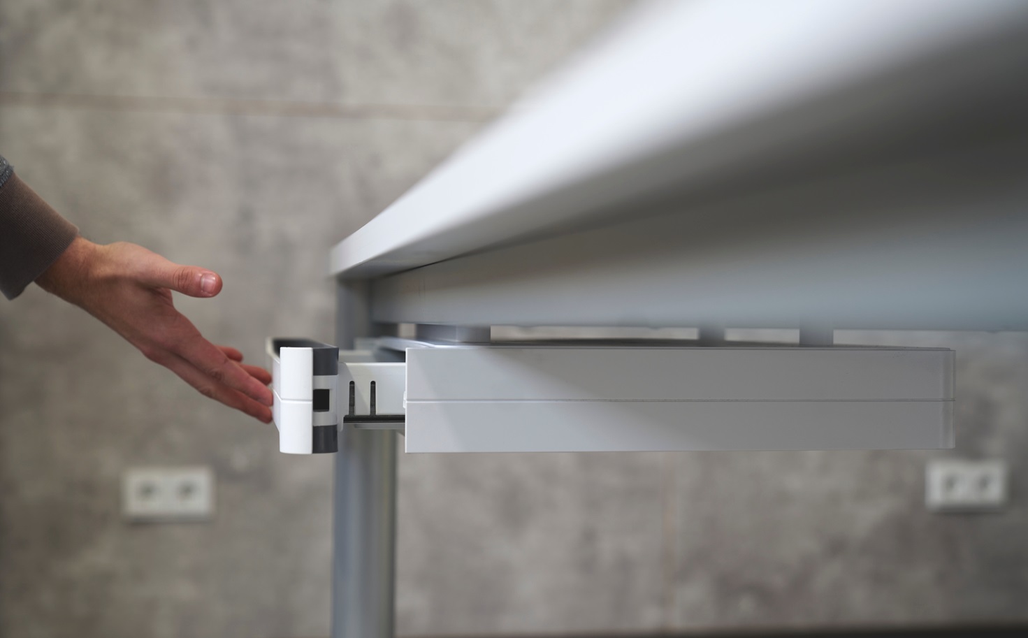 Unterbauschublade Smart Office für Schreibtische, abschliessbar, weiss, 430 x 410 x 70 mm