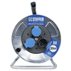 Steffen Metall-Kabelrolle PROFESSIONAL, 3 x T13, PUR, 10 A, Thermoschutz, IP55, silber, diverse Ausführungen
