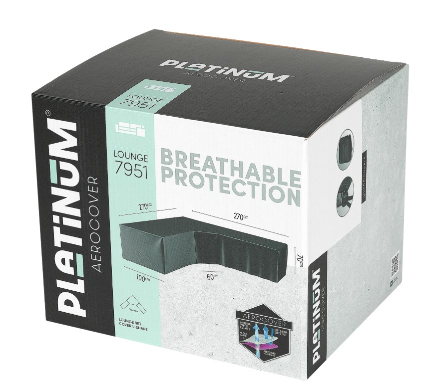 Platinum AeroCover Housse de protection pour salon de jardin en L, modèle Lounge 7951, 2700 x 2700 x 1000 x 700 mm
