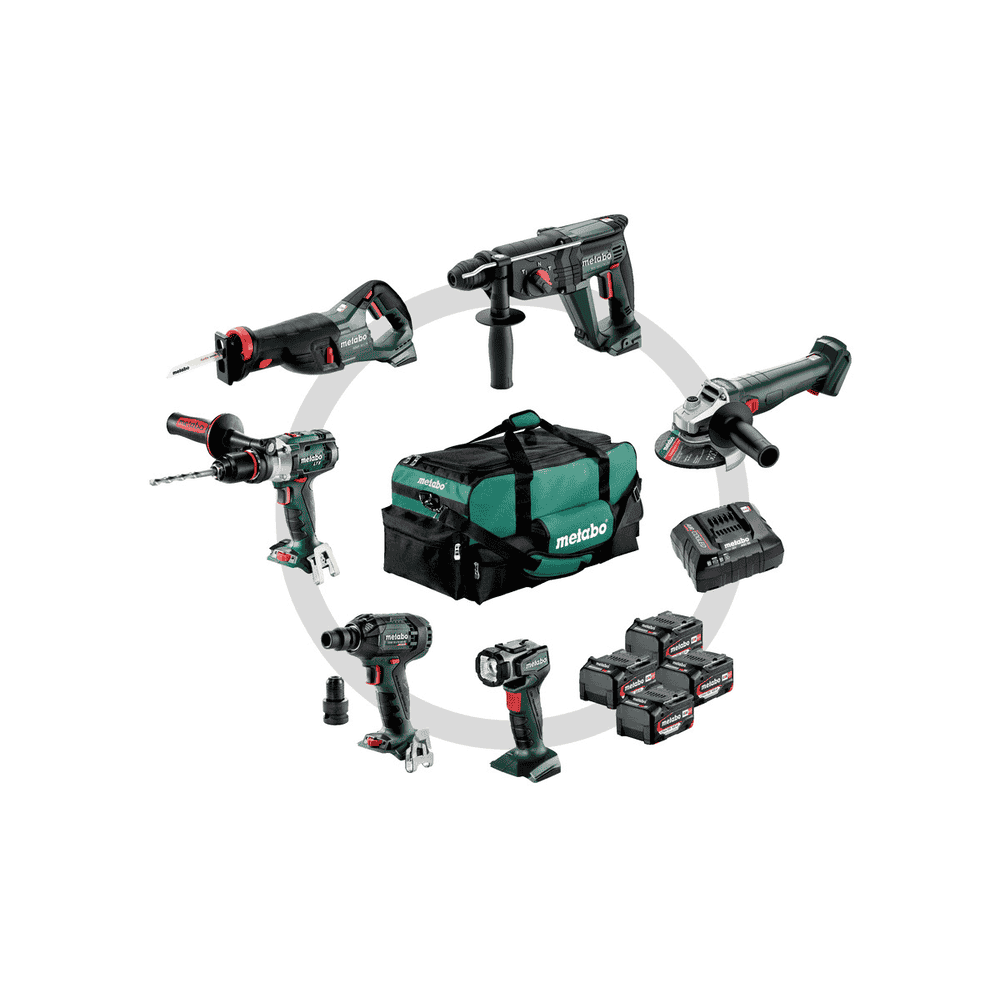 Metabo Combo Set "Bauhandwerk 6.1", 18 V Akku-Maschinen im Set mit 4x Li-Power Akkus 4.0 Ah