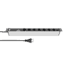 Steffen Steckdosenleiste ALU MODULAR SILVER, 7 x T13, 10 A, IP20, 3 m Kabel, mit Überspannungsschutz, silber/schwarz