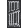 KRAFTWERK BASIC LINE EVA Gelenk-Ratschen-Ringgabelschlüssel-Einlage, 200 x 400 mm, 12-teilig