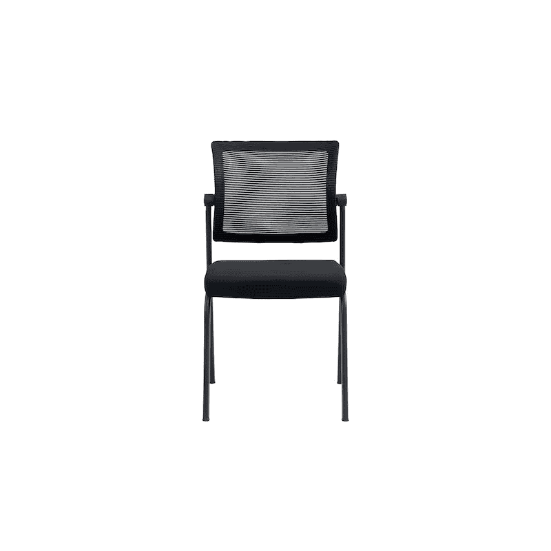 Chaise visiteur Centaurus avec dossier en maille, empilable, noir, lot de 4