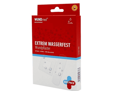 Pansements adhésifs extrêmement imperméables, grand format, WUNDmed, boîte de 20 pièces