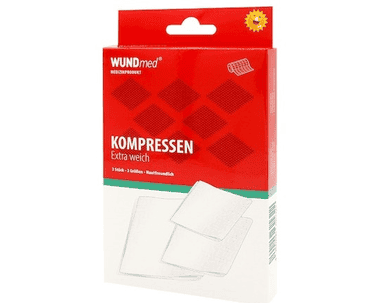 Compresses, WUNDmed, 03-010, 100 % coton, paquet de 3 pièces