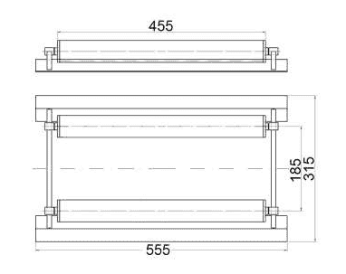 Rollen für Fässer, lackiert, 555 x 315 mm